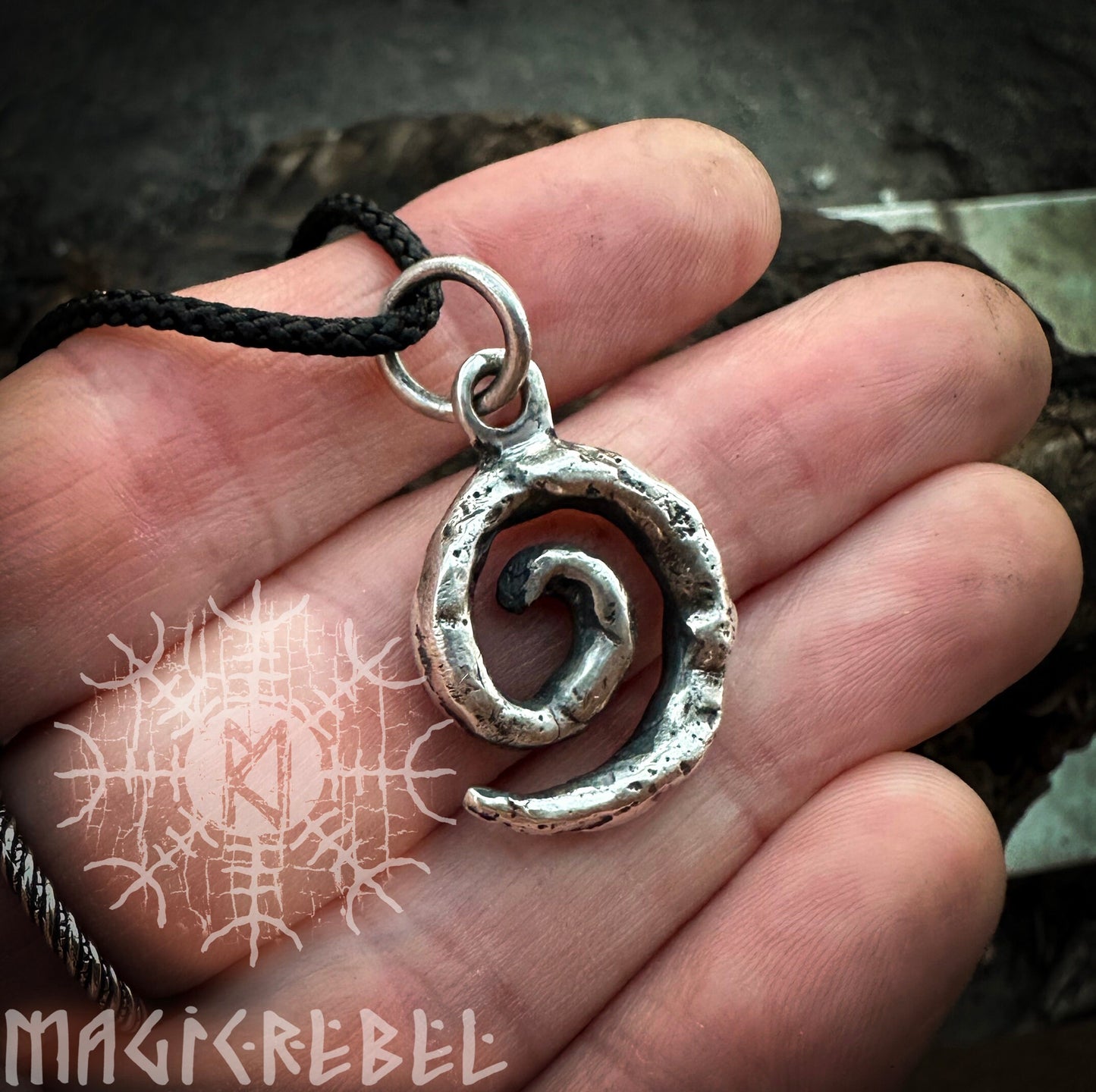 Sterling Silver Spiral, 925 Silver Swirl, Celtic Spiral Pendant, Norse Mythology Necklace, Viking Jewelry | Handmade by MagicRebel