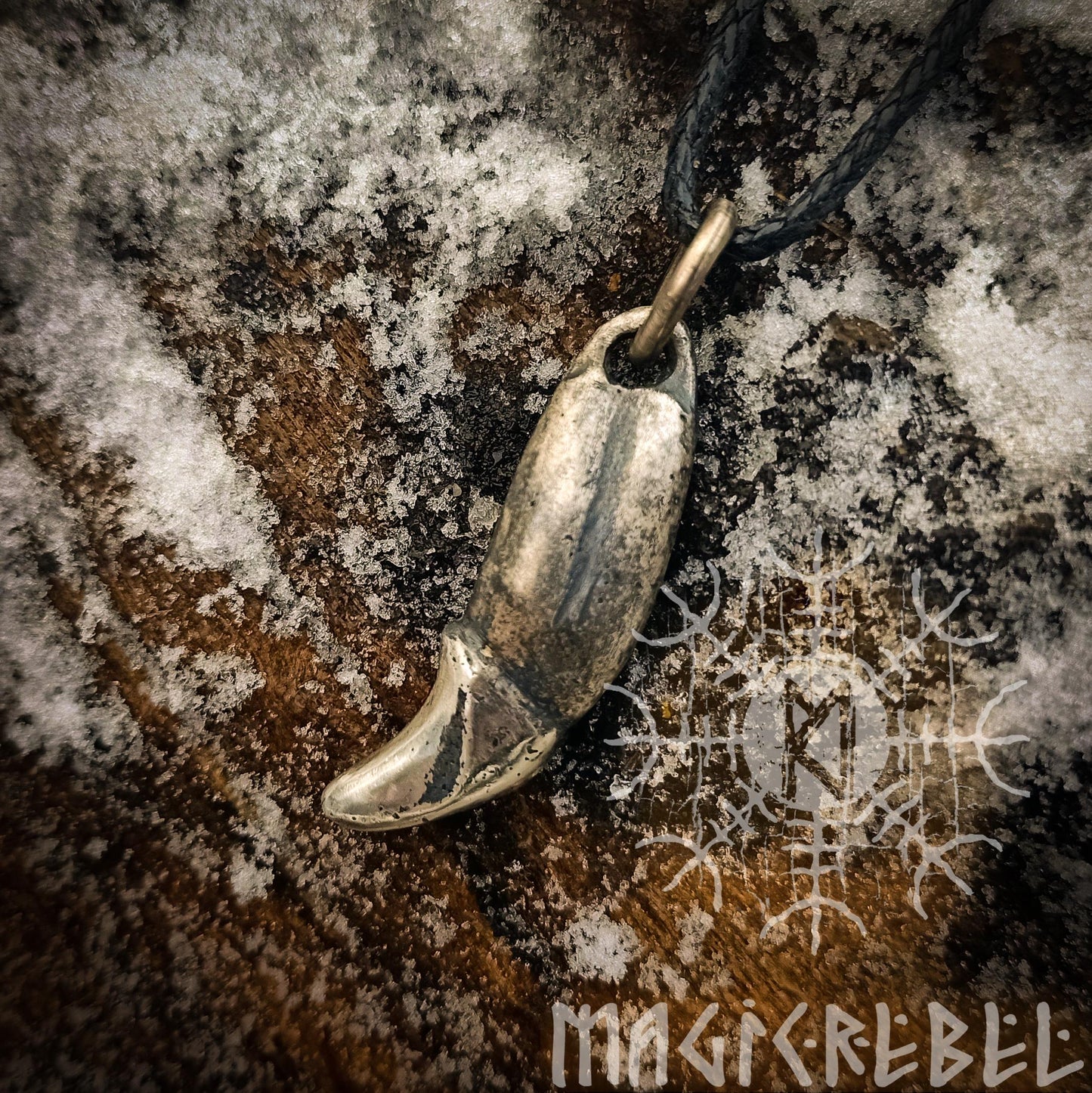 Silver Wolf Fang, Wolf Tusk, Fenrir Tooth, Pagan Tribal Pendant, Viking Nordic Amulet, Sterling Silver Necklace | Handmade by MagicRebel