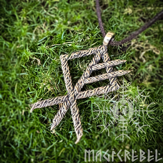 Wolf Rune, Bronze Wolf Rune NEW! Pendant Viking Rune, Runic Amulet, Viking Rune, Nordic Pendant, Rune Necklace