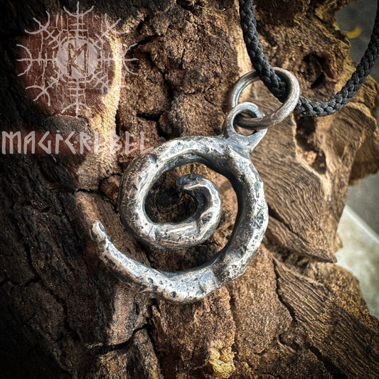Sterling Silver Spiral, 925 Silver Swirl, Celtic Spiral Pendant, Norse Mythology Necklace, Viking Jewelry | Handmade by MagicRebel