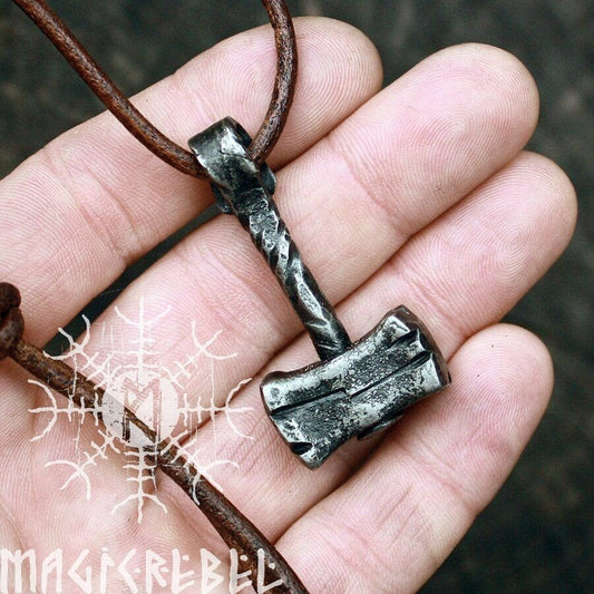 Viking Mjolnir Forged Iron Thor Hammer Handmade Heavy Hunting Tool Pendant