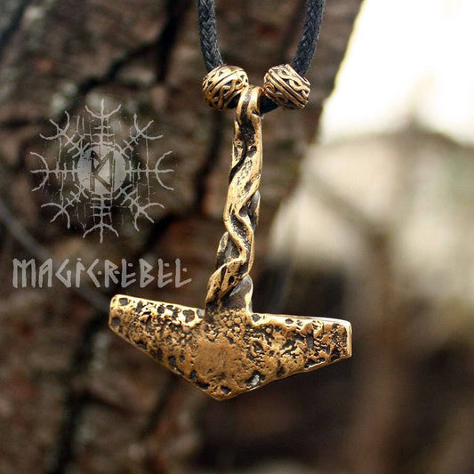 Mjolnir pendant Handmade Rustic Twisted Vikings Thor Hammer Tool Pendant Necklace