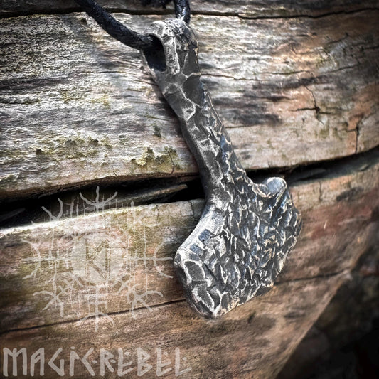 Sterling Silver Mjolnir, Viking Thor's Hammer, Nordic Mjolnir, Pagan Medieval Tool, Thor Hammer Pendant Necklace | Handmade by MagicRebel