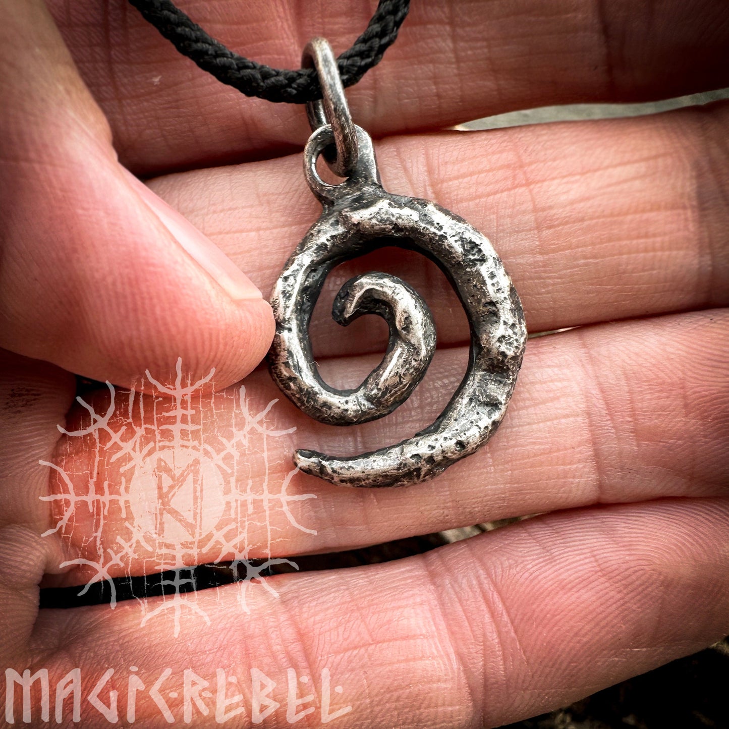 Sterling Silver Spiral, 925 Silver Swirl, Celtic Spiral Pendant, Norse Mythology Necklace, Viking Jewelry | Handmade by MagicRebel