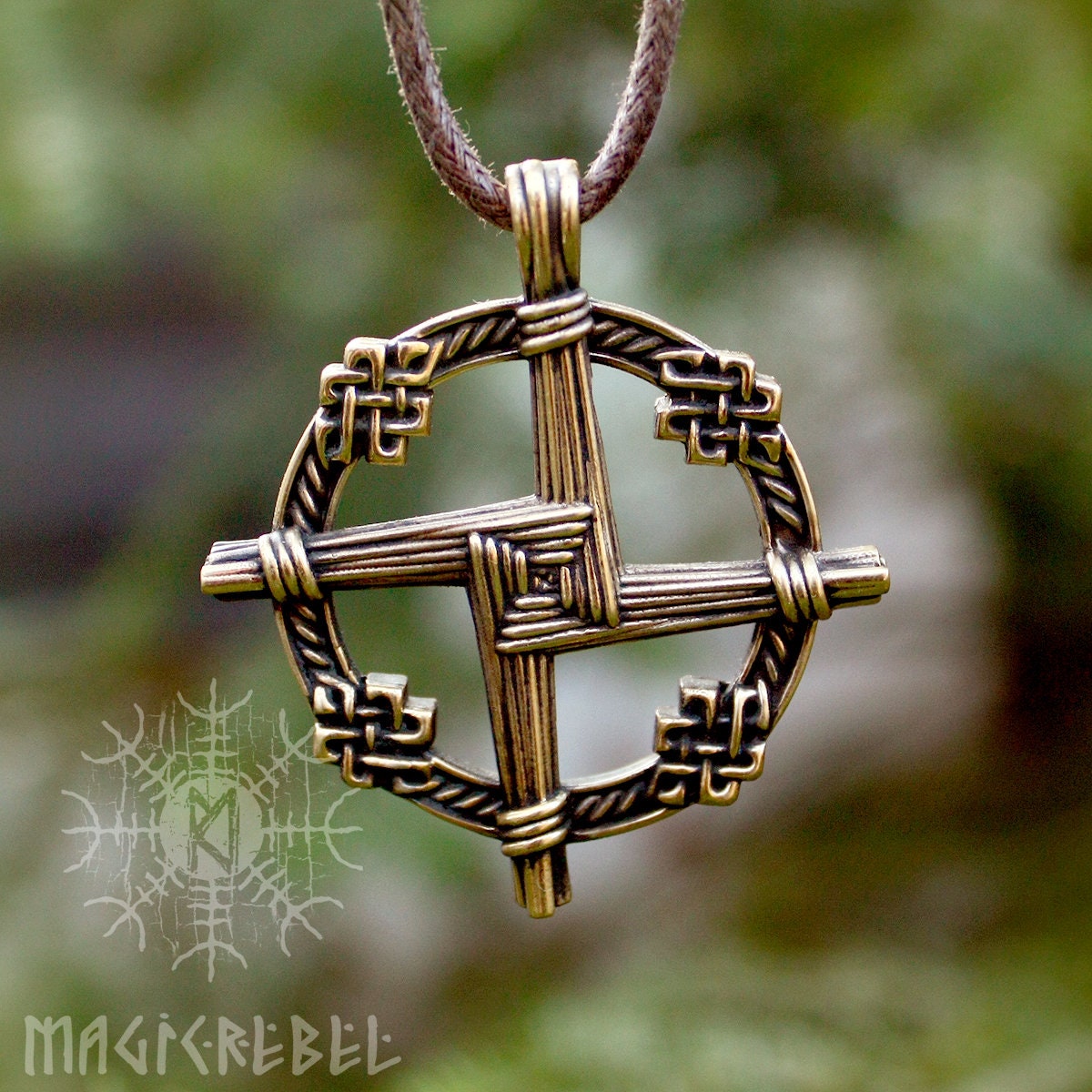Brigid's Cross, Bronze Celtic Cross, Brighid’s Cross, St Brigit’s Cross, Irish Cross, Celtic Talisman Pendant, Celtic Necklace