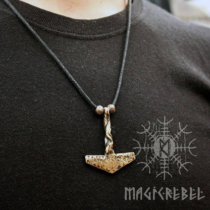 Mjolnir pendant Handmade Rustic Twisted Vikings Thor Hammer Tool Pendant Necklace