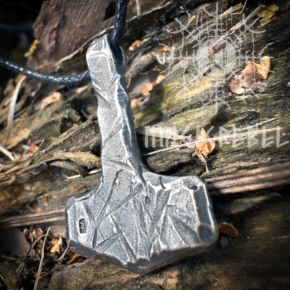 Sterling Silver Mjolnir, Viking Thor's Hammer, Nordic Mjolnir, Pagan Medieval Tool, Thor Hammer Pendant Necklace | Handmade by MagicRebel