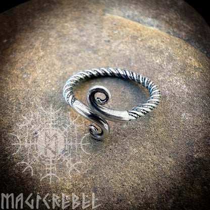 Sterling Silver Infinity Symbol Women's Ring, Adjustable Size 5-7 US