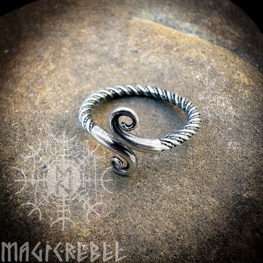 Sterling Silver Infinity Symbol Women's Ring, Adjustable Size 5-7 US