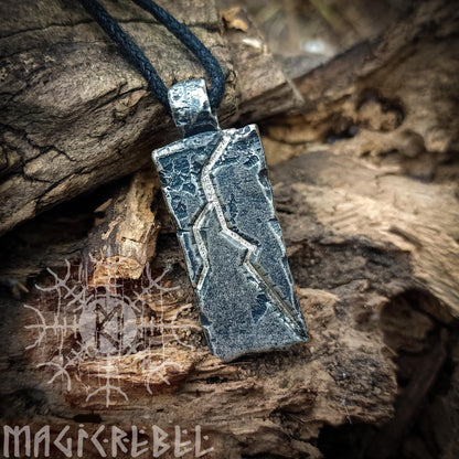 Thunderbolt, Sterling Silver Lightning Bolt, Thor Bolt, Zeus Bolt, Handmade Pendant, Silver Necklace