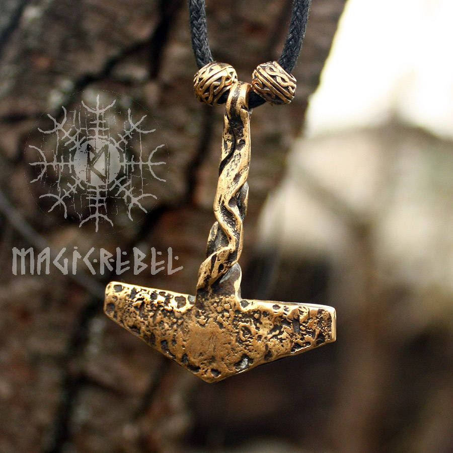 Mjolnir pendant Handmade Rustic Twisted Vikings Thor Hammer Tool Pendant Necklace