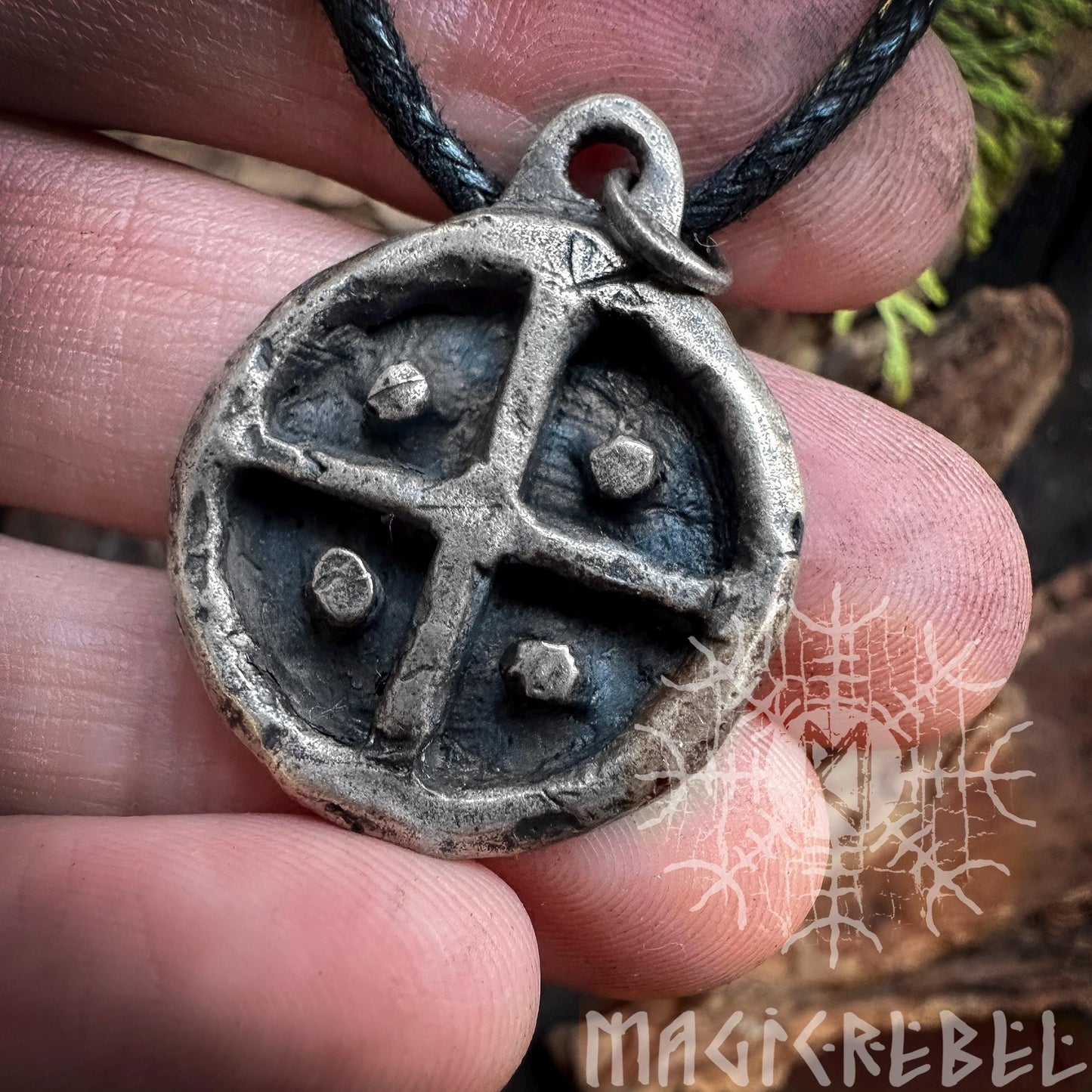 Silver Sun Cross, Solar Odin Wheel of Taranis, Viking Pagan Pendant, Nordic Amulet Necklace