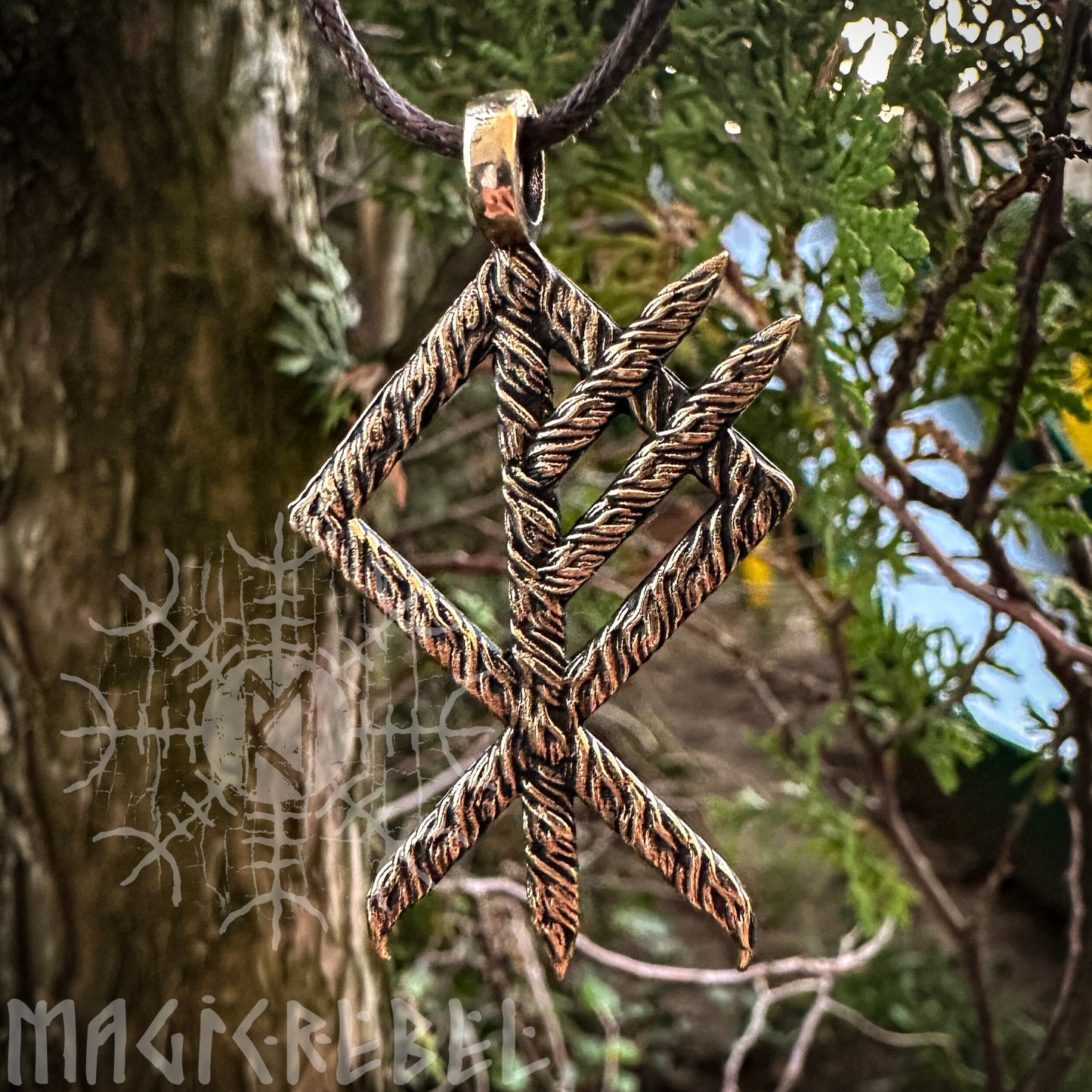 Wolf Rune, Bronze Wolf Rune NEW! Pendant Viking Rune, Runic Amulet, Viking Rune, Nordic Pendant, Rune Necklace