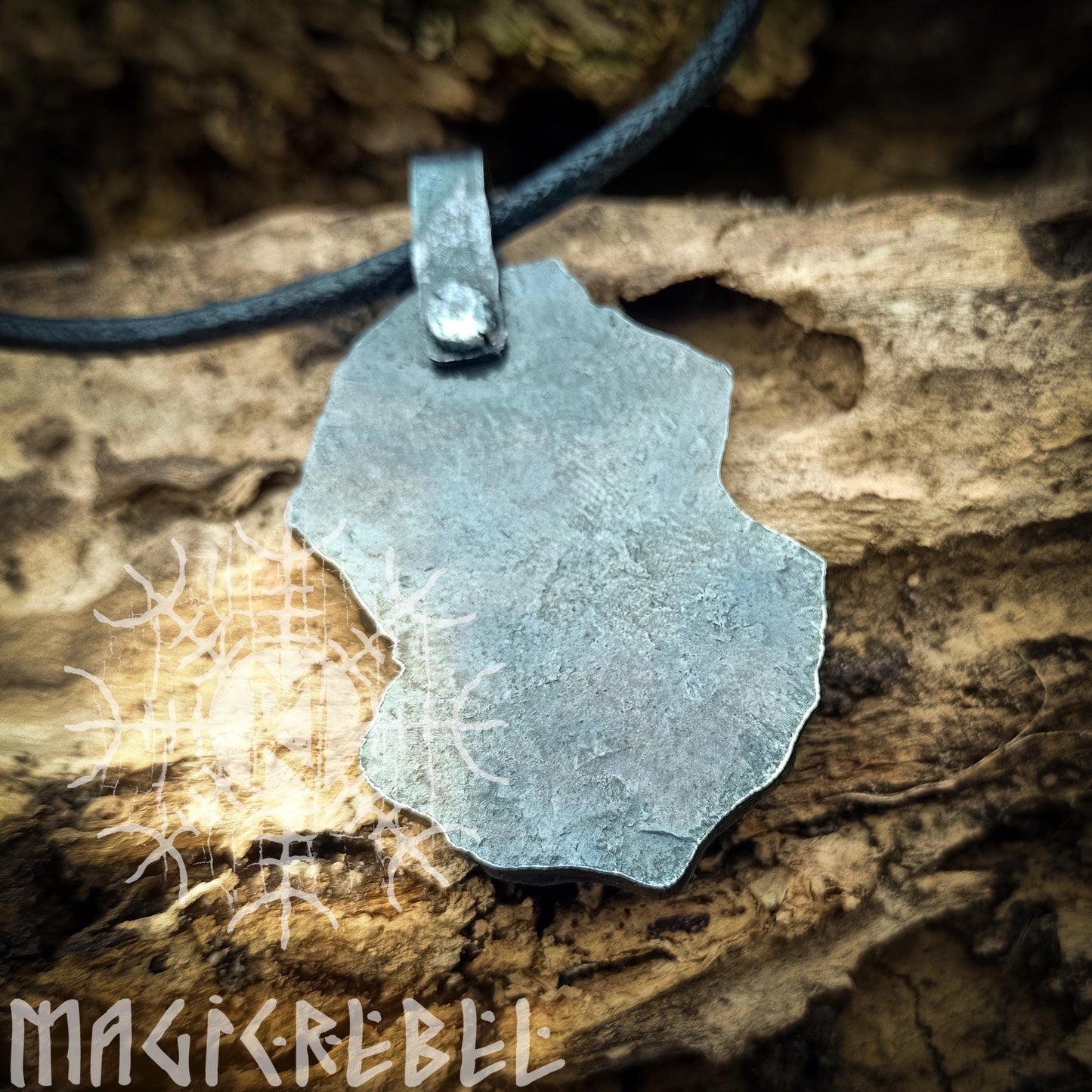 Infinite Love Rune, Forged Iron Eternal Love Rune, Gebo Jera Viking Runes, Runic Amulet, Nordic Pendant, Viking Necklace, Talisman Necklace