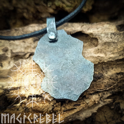 Infinite Love Rune, Forged Iron Eternal Love Rune, Gebo Jera Viking Runes, Runic Amulet, Nordic Pendant, Viking Necklace, Talisman Necklace