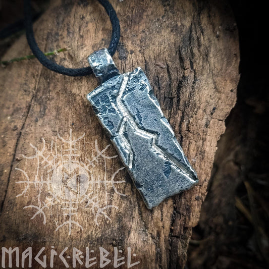 Thunderbolt, Sterling Silver Lightning Bolt, Thor Bolt, Zeus Bolt, Handmade Pendant, Silver Necklace