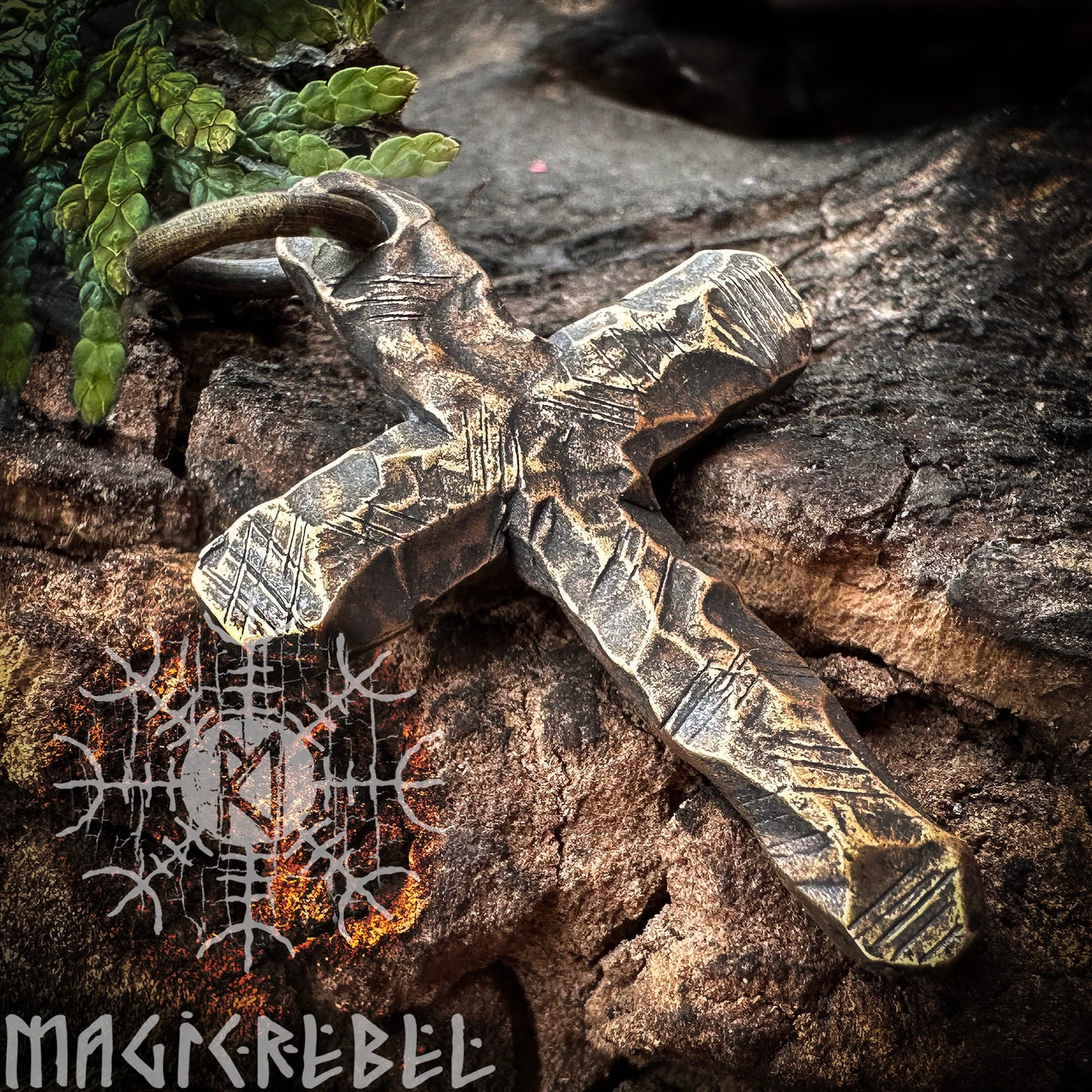 Silver Cross, Sterling Silver Crucifix, 925 Silver Pendant, Bronze Cross, Rustic Cross Necklace CX2 | Handmade by MagicRebel