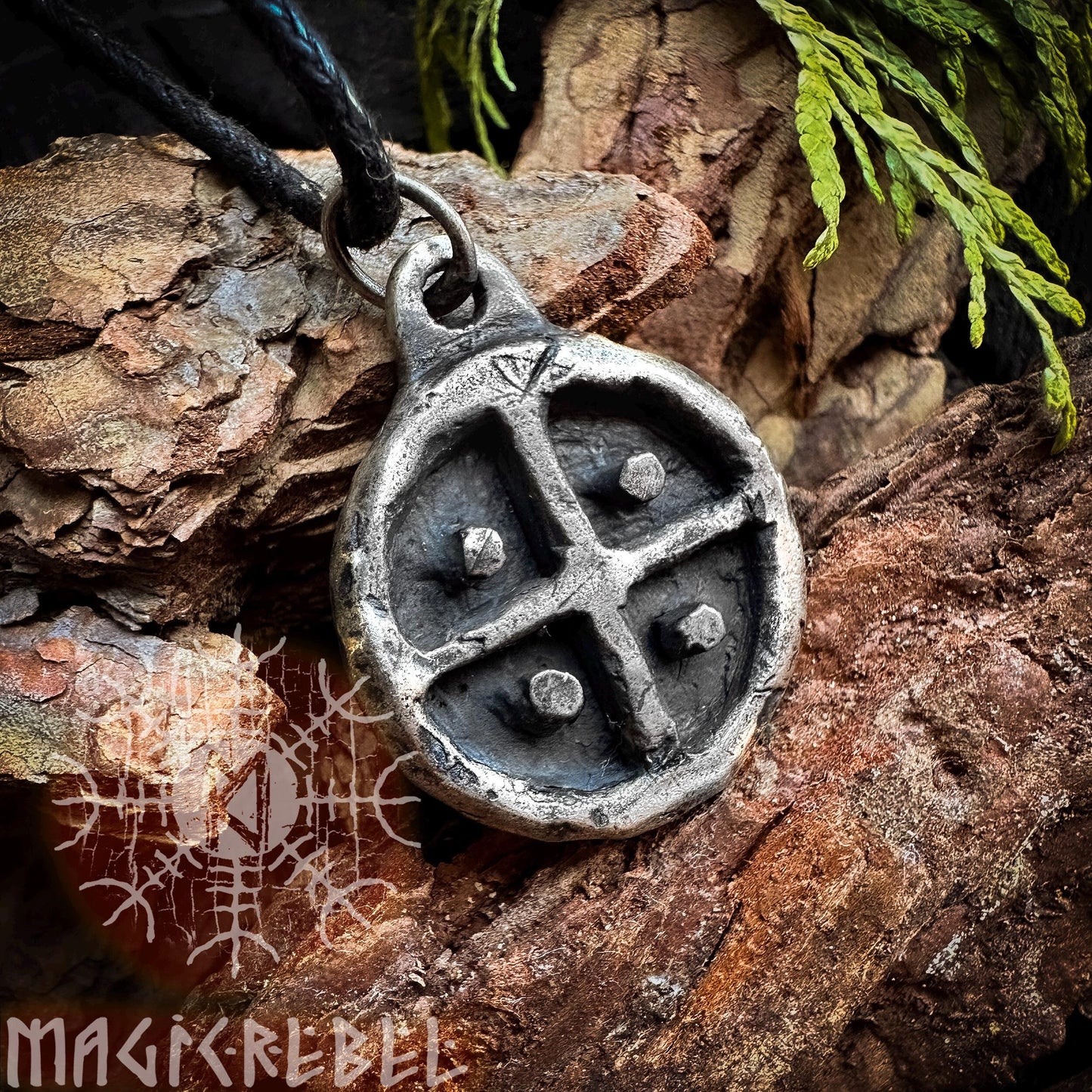 Silver Sun Cross, Solar Odin Wheel of Taranis, Viking Pagan Pendant, Nordic Amulet Necklace