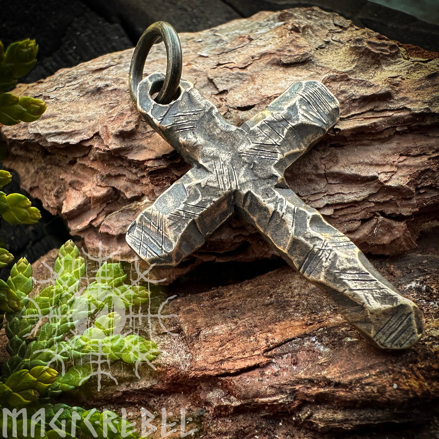 Silver Cross, Sterling Silver Crucifix, 925 Silver Pendant, Bronze Cross, Rustic Cross Necklace CX2 | Handmade by MagicRebel