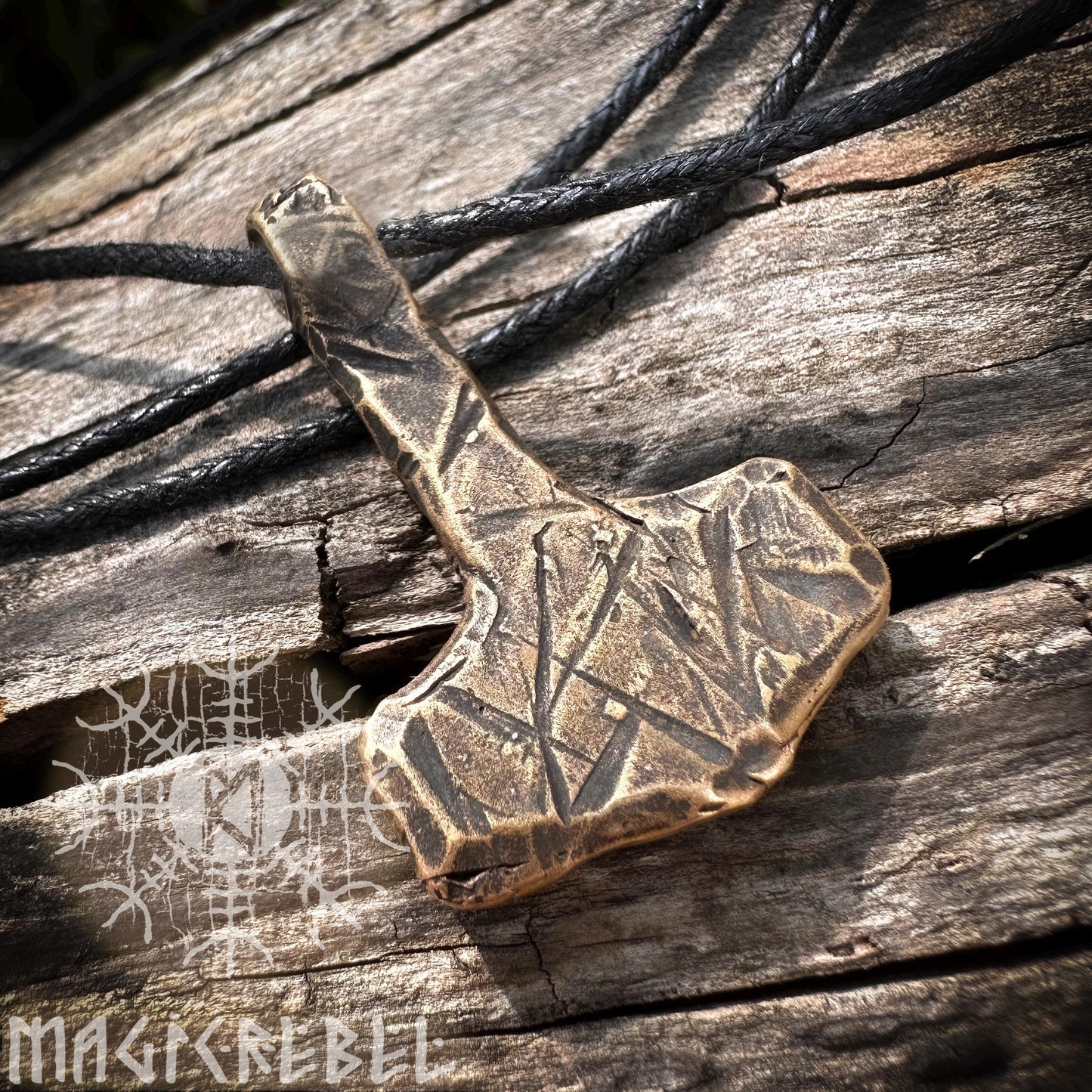 Bronze Mjolnir, Viking Thor's Hammer, Nordic Mjolnir, Pagan Medieval Tool, Thor Hammer Pendant Necklace | Handmade by MagicRebel