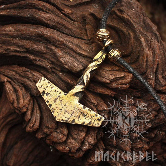 Mjolnir pendant Handmade Rustic Twisted Vikings Thor Hammer Tool Pendant Necklace