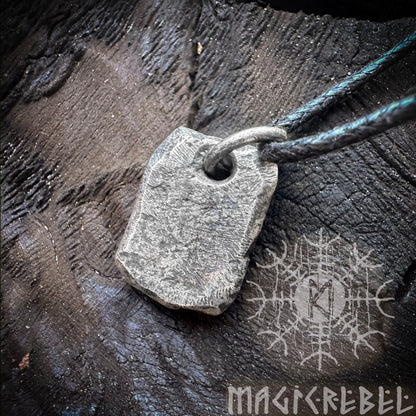 Wolf Rune Stone, Sterling Silver Pendant, Fenrir Rune, Handmade Nordic Talisman Necklace