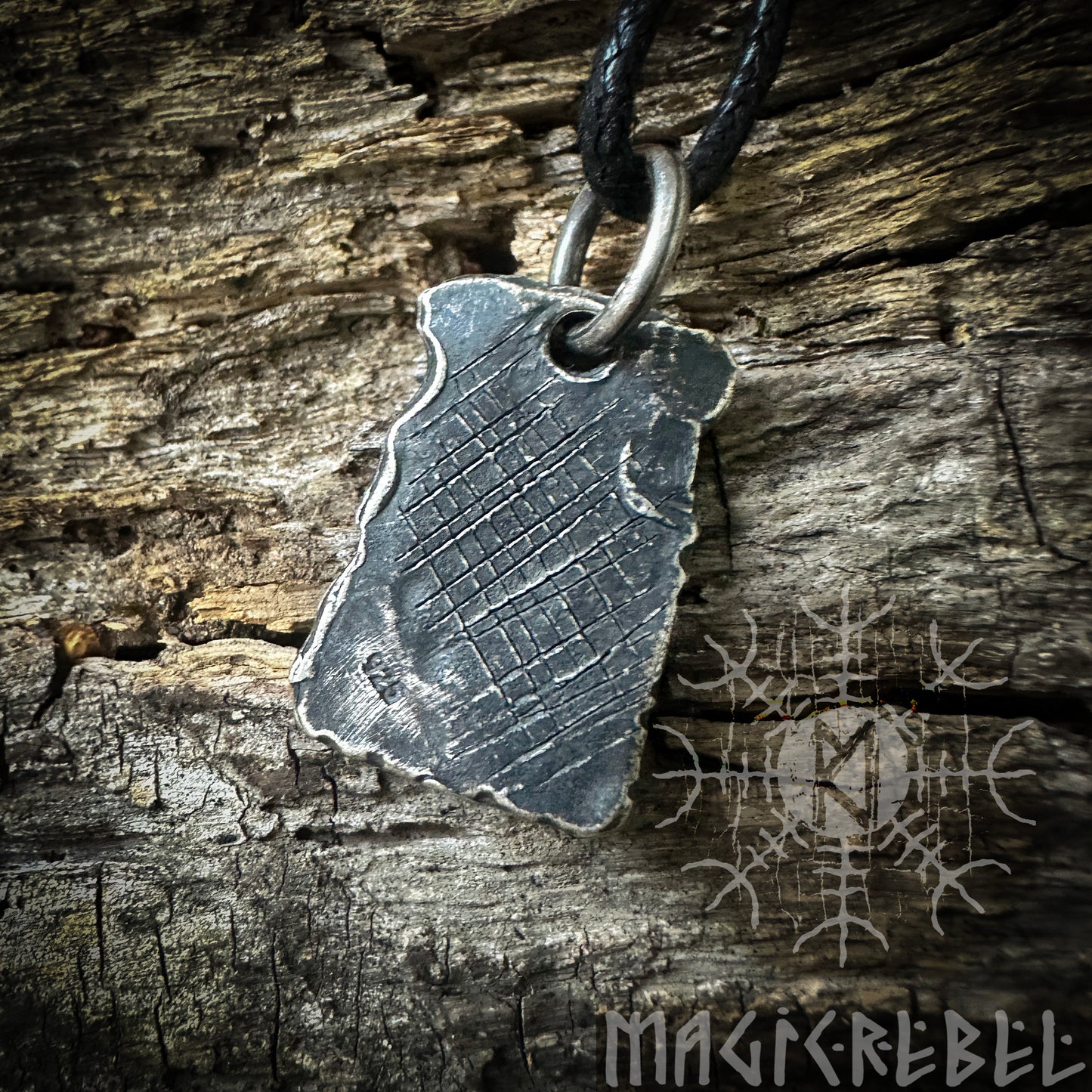 Silver Courage Rune, Hjarta Heart Bindrune, Viking Runic Amulet, Sterling Silver Pendant, Nordic Symbol Necklace